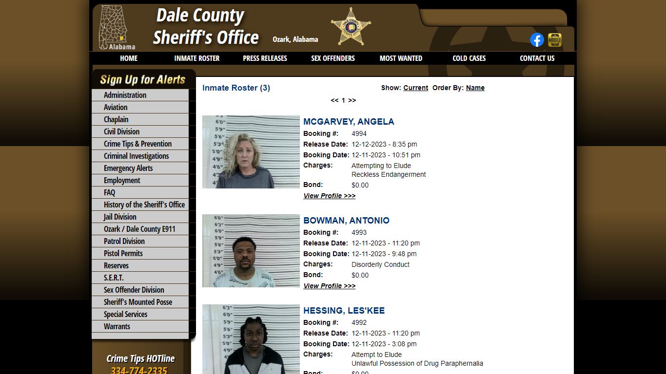 Inmate Roster - Released Inmates Booking Date Descending - Dale County ...