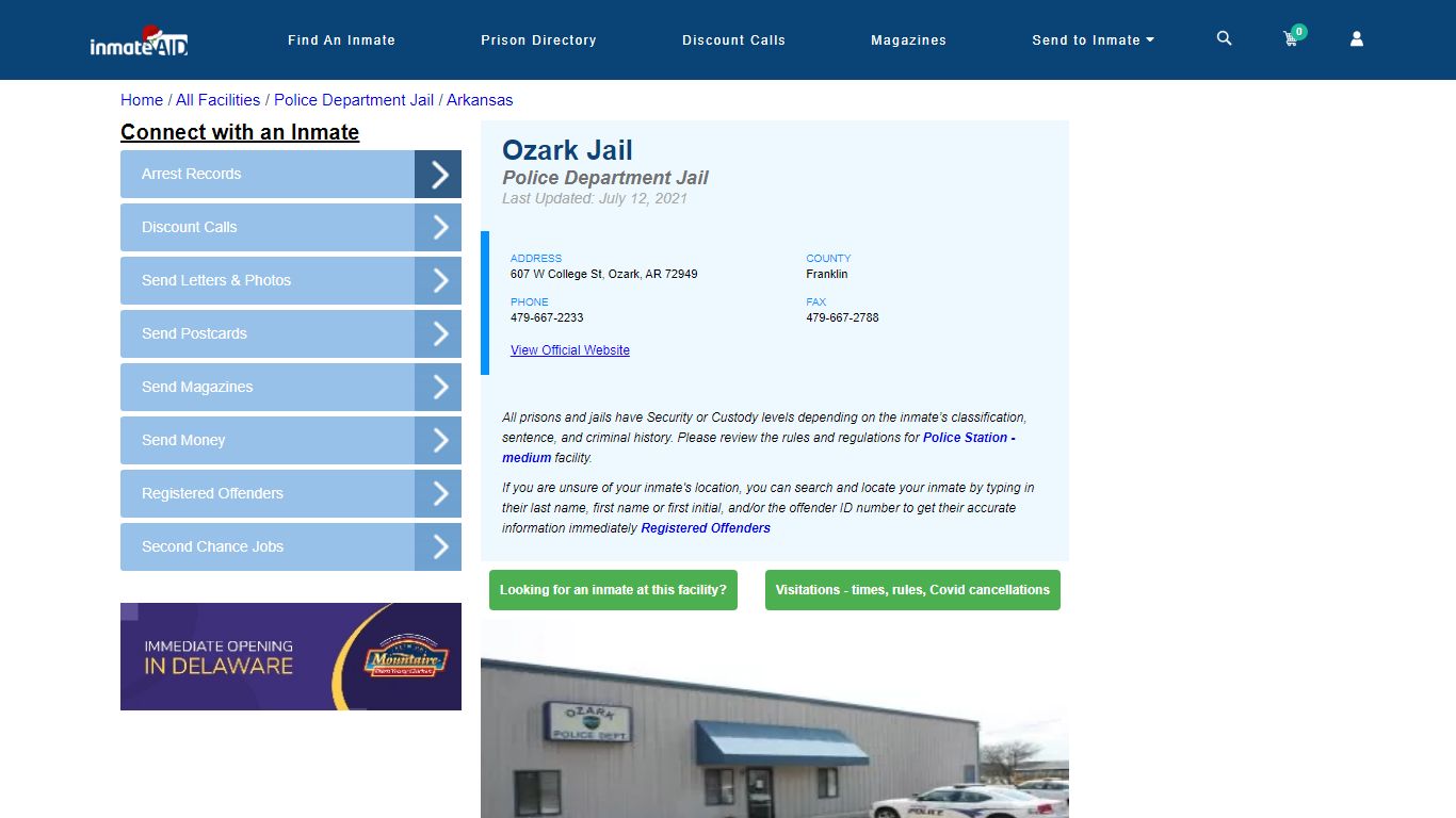 Ozark Jail & Inmate Search